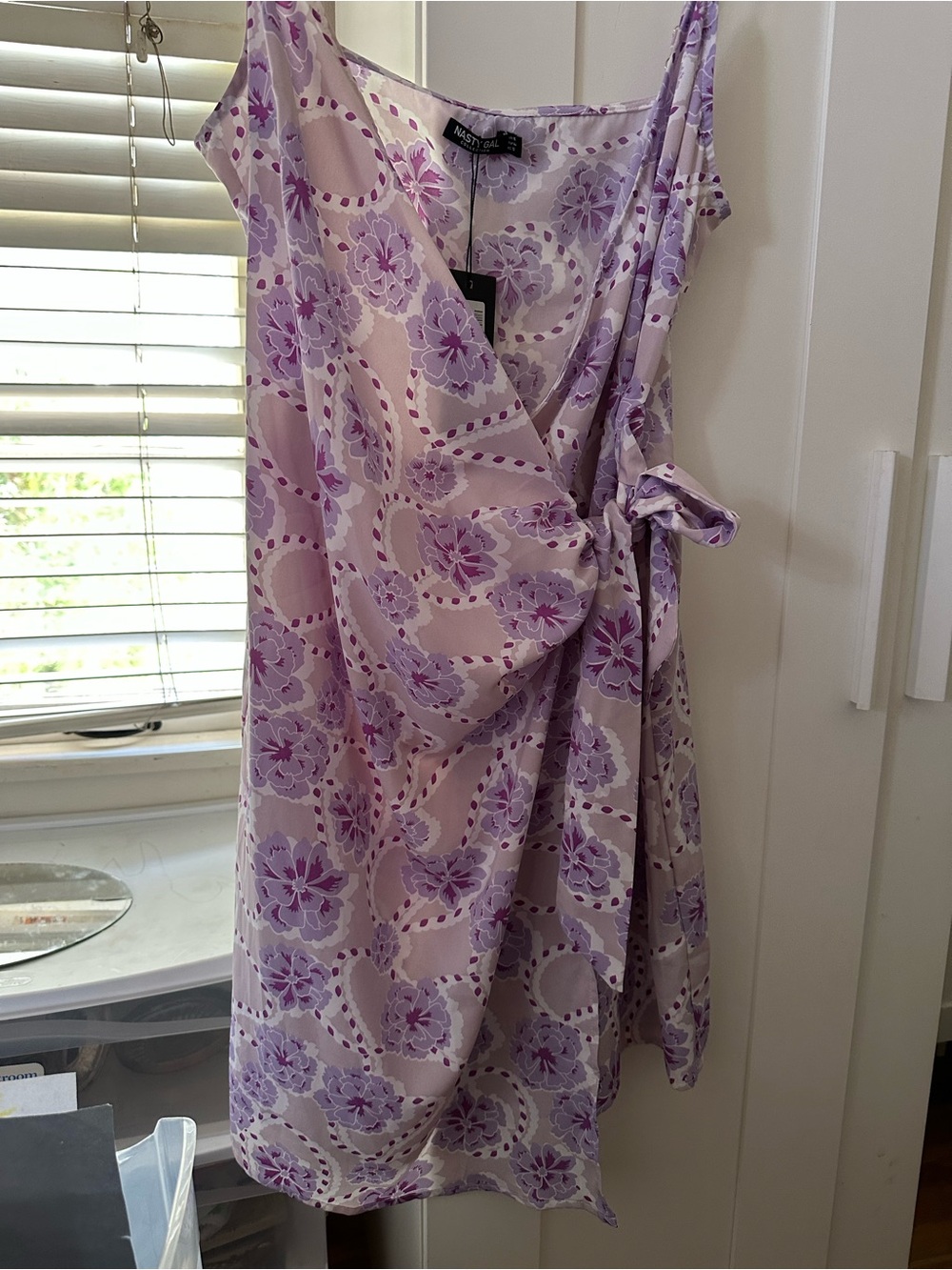 Nasty gal floral lilac wrap dress